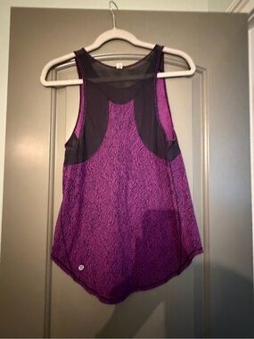 Lululemon Purple Pink Heathered Mesh Back Athletic Tank Top Size 4💜
